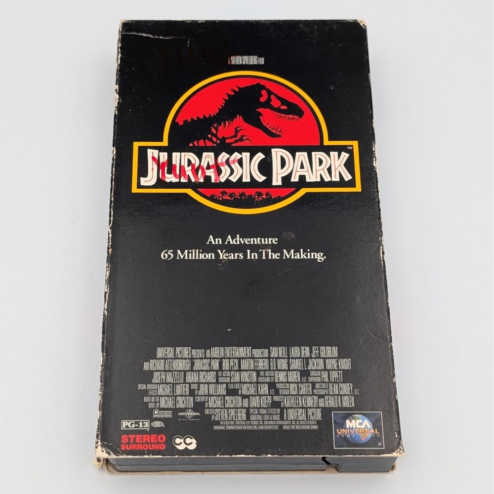 Jurassic Park VHS Tape 1994 MCA Universal Home Video Steven Spielberg Movie